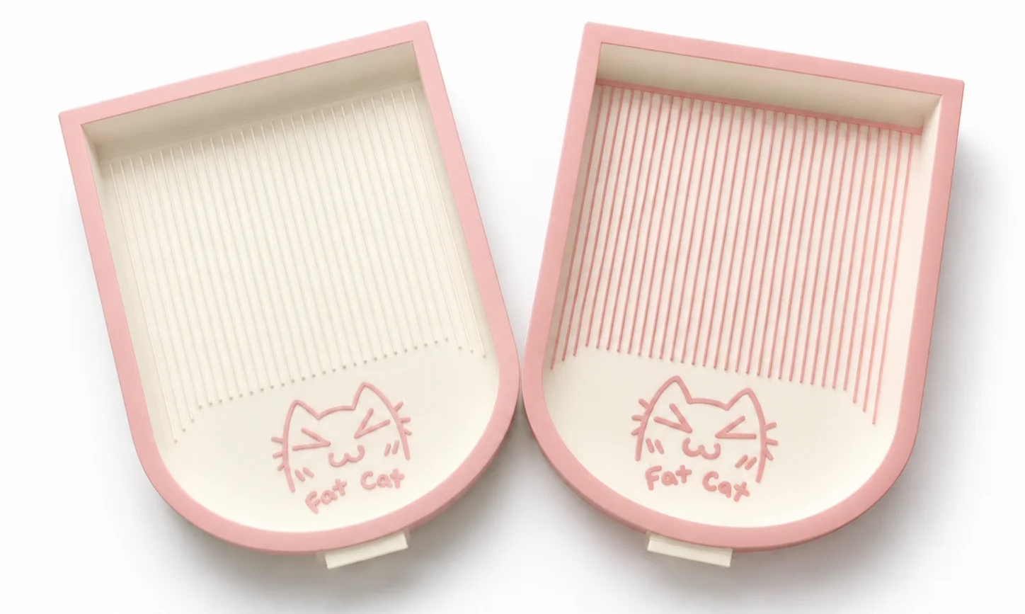 Fat Cat themed 3D-printed diamond painting tray in two design versions